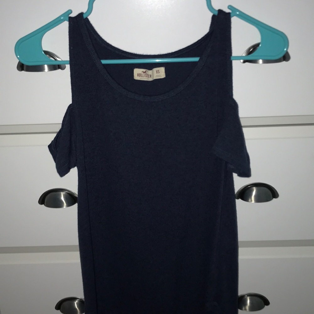 Navy Blue Hollister Off-the-Shoulder Top